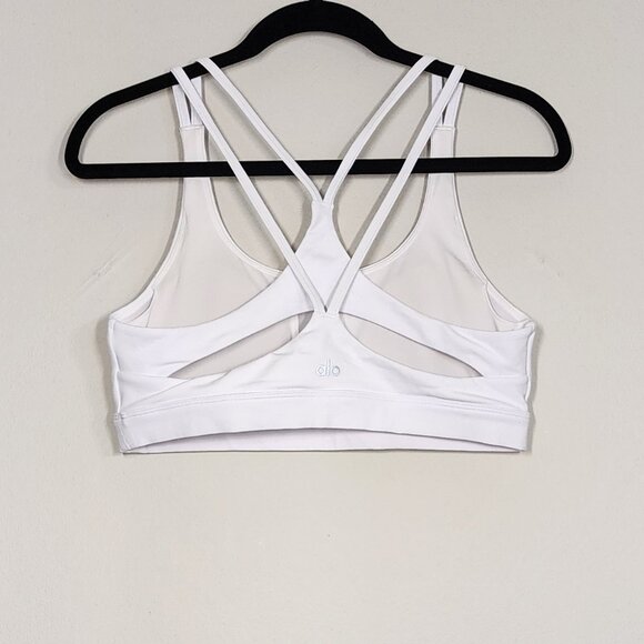 ALO Yoga Airbrush Suspension Bra Size L White EUC - Picture 2 of 12